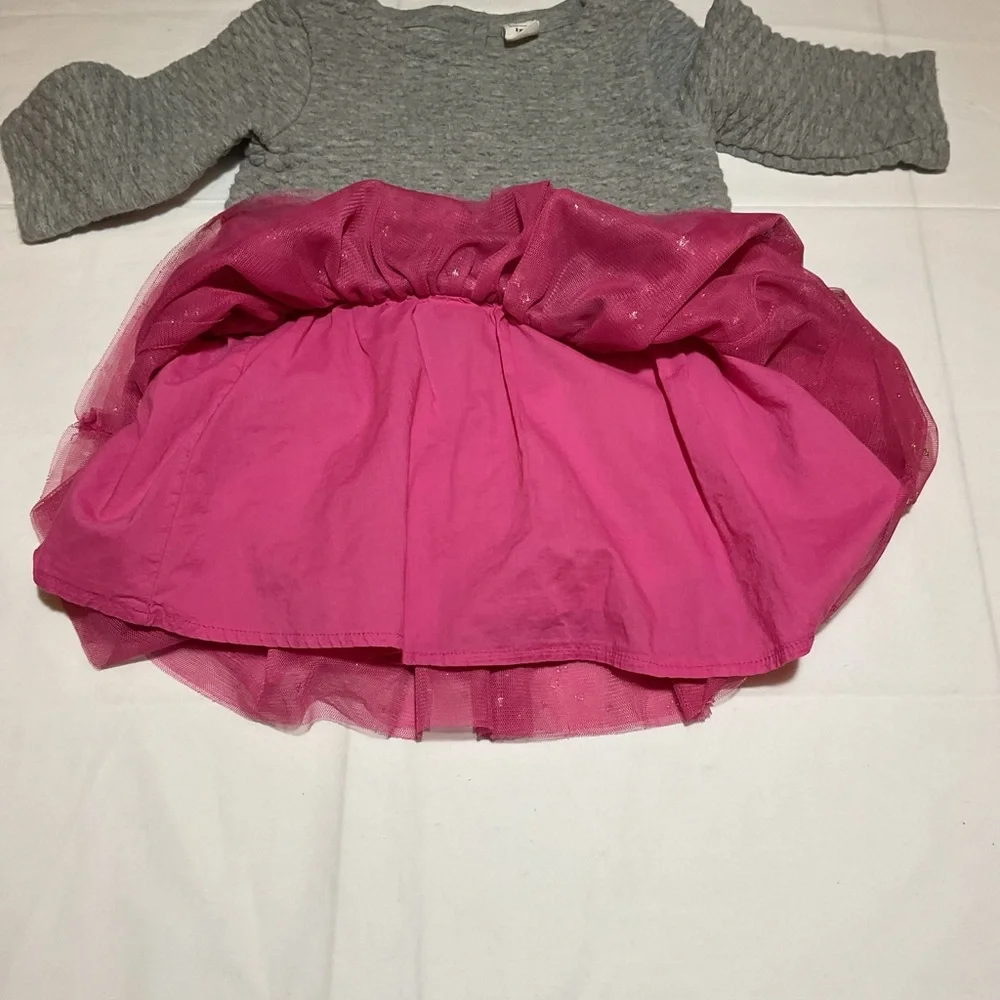 Gap Toddler Girl Size 2 Gray Pink Tutu Bottom Dress Play Party Sparkle